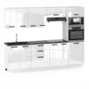 ULWEHOME | Küchenzeile 260 cm Weiß Hochglanz, Produktbild-Vorschau 3