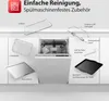 A diagram showing various accessories for a dishwasher, with a dishwasher in the center. Produktbild-Vorschau