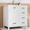 Meuble de salle de bain autoportant avec vasque intégrée en Voir les images du produit 4