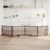 vidaXL 4dílná brána pro psy s dvířky skládací hnědá dub 320 Náhled obrázku produktu 2