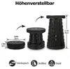 Vigevee 2x Tragbarer Klappstuhl Schwarz, Teleskop Hocker Produktbild-Vorschau 2