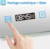 Miroir LED 120x70cm, anti-buée avec horloge, blanc froid Voir les images du produit 2