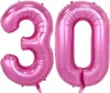 Folienballon Zahl 4, ca. 80 cm, pink, für Luftbefüllung Produktbild-Vorschau 5