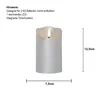 A silver LED candle with dimensions indicated. Podgląd zdjęcia produktu