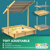 SPIELWERK® Bac à sable en bois FRITZI 140x140cm tapis de Voir les images du produit 2