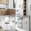 Collage of kitchen cabinets, a shoebox, a bathroom vanity, and a wardrobe. Produktbild-Vorschau