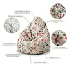 A bean bag chair with various features highlighted by text labels and close-up images. Náhľad obrázku produktu