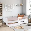 Homestyle4u Kinderbett 90x200 Holzbett mit Rausfallschutz 2 Produktbild-Vorschau 1