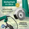 Close-up marketing image of an electric grout cleaner, highlighting safety features and certifications. Anteprima dell’immagine prodotto