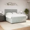 Boxspringbett mit Matratze Hellgrau 200x200 cm Samt Produktbild-Vorschau 5