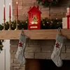 Rote Weihnachts-LED-Laterne, Häuschen, Spieluhr mit Schnee, Produktbild-Vorschau 6