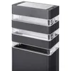 A modern, dark grey bollard light with clear plastic sections, shown against a white background. Produktbild-Vorschau