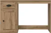 A product shot of a wooden desk with a drawer and a cabinet. Voir les images du produit