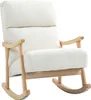A cream-colored rocking chair with a teddy velvet-like texture and light wood frame, shown against a white background. Produktbild-Vorschau