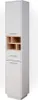 A tall, narrow white cabinet with wooden shelves and drawers, shown against a white background. Anteprima dell’immagine prodotto