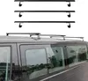 Three black roof racks are shown above a dark-colored van. Podgląd zdjęcia produktu