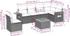 vidaXL 7-tlg. Garten-Sofagarnitur mit Kissen Schwarz Poly Produktbild-Vorschau 8