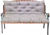A gray cushion set on a wooden bench. Voir les images du produit