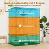 Katzenkäfig 4-stöckig große Katzengehege mit Hängematte 3 Produktbild-Vorschau 2