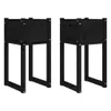 Pflanzkübel 2 Stk. Schwarz 40x40x81 cm Massivholz Kiefer Produktbild-Vorschau 1