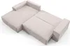 Ecksofa Schlafsofa CORUNIA Stoff Aragon Beige Ottomane Produktbild-Vorschau 2