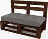 Lermowood Palettenmöbel Mpe Bank 100 x 80 cm Palisander | Produktbild-Vorschau 1
