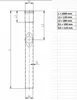 A technical drawing of a pipe with dimensions and a table of measurements. Produktbild-Vorschau