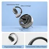 A collage of images showing wireless earbuds and their charging case, with feature callouts and dimensions. Produktbild-Vorschau