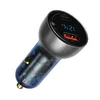 A car charger with a digital display and USB ports. Náhľad obrázku produktu