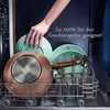 Wok-Pfanne abnehmbarer Holzoptik-Griff Deckel Ø32cm Produktbild-Vorschau 3
