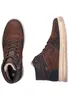Two brown leather boots are shown against a white background. Voir les images du produit
