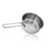 A stainless steel saucepan with a handle, isolated on a white background. Produktbild-Vorschau