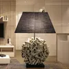 Tischlampe Modern Design "Yala" Treibholz Stoff Holz Produktbild-Vorschau 2