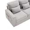 A close-up view of the armrest and part of the seat of a gray sofa. Produktbild-Vorschau