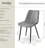 tectake® Set Stuhl Monroe gepolstert, in Samtoptik 48 x 59 Produktbild-Vorschau 5