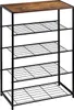 A shoe rack with a wooden top and four metal shelves. Produktbild-Vorschau