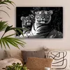 MuchoWow® - Leinwandbilder - Tiger - Tiere - Schwarz - Produktbild-Vorschau 2
