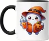 Süßer Geist Halloween Tasse schwarz Kürbis Hexenhut Produktbild-Vorschau 1