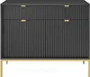 Kommode Kioto 104 cm Schwarz & Gold – Rillenfront, Goldene Produktbild-Vorschau 4