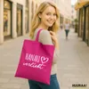 Huuraa Jutebeutel Hanau verliebt 10 Liter Fuchsia Baumwolle Produktbild-Vorschau 2