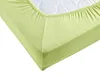 A close-up view of a light green fitted sheet on a mattress. Produktbild-Vorschau