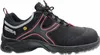 A single black safety shoe with red accents is shown against a white background. Produktbild-Vorschau