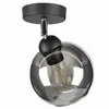 A black ceiling lamp with a smoky glass globe shade and an exposed filament bulb. Produktbild-Vorschau