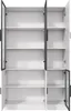 An open cabinet with multiple shelves and glass doors. Anteprima dell’immagine prodotto