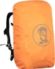 An orange backpack cover with a logo on it. Produktbild-Vorschau