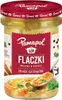 A jar of Polish tripe soup (Flaczki) with vegetables, presented on a plain white background. Náhled obrázku produktu