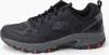 A side view of a black and gray Skechers trail running shoe. Produktbild-Vorschau