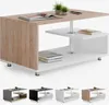 CASARIA® Couchtisch Weiß Eiche Holz mit Stauraum 95x55cm Produktbild-Vorschau 7