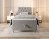 Gepolstertes Boxspringbett 100x200 ADRIA 2 - hellgrau Produktbild-Vorschau 2