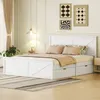 MODFU 160x200 cm einfaches Plattformbett aus Holz, schlicht Produktbild-Vorschau 3